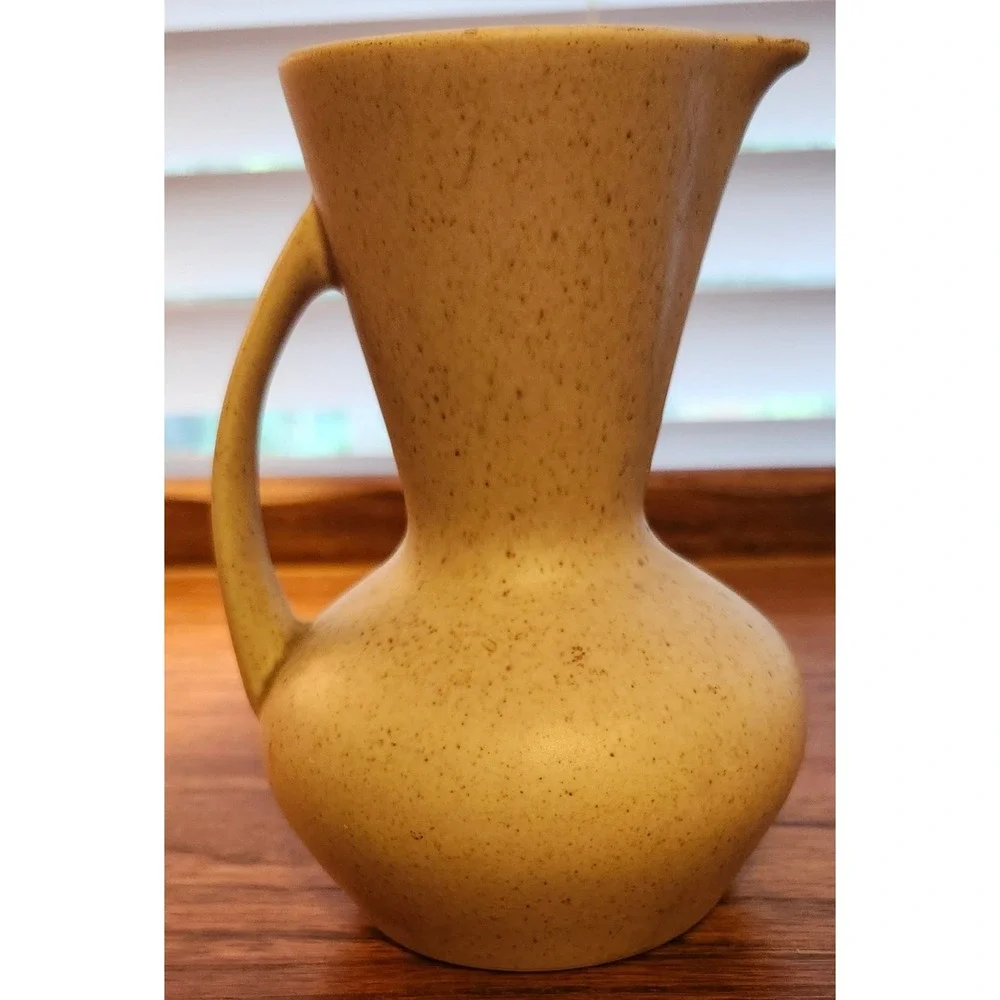 Vintage Laurel of California Stone-China Speckled Tan Mini Pitcher 5.5 Inch